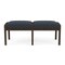 Lesro Lenox Wood 2 Seat Bench Wood Frame, Mocha, RS Night Sky Upholstery LW2001 - alternate 1
